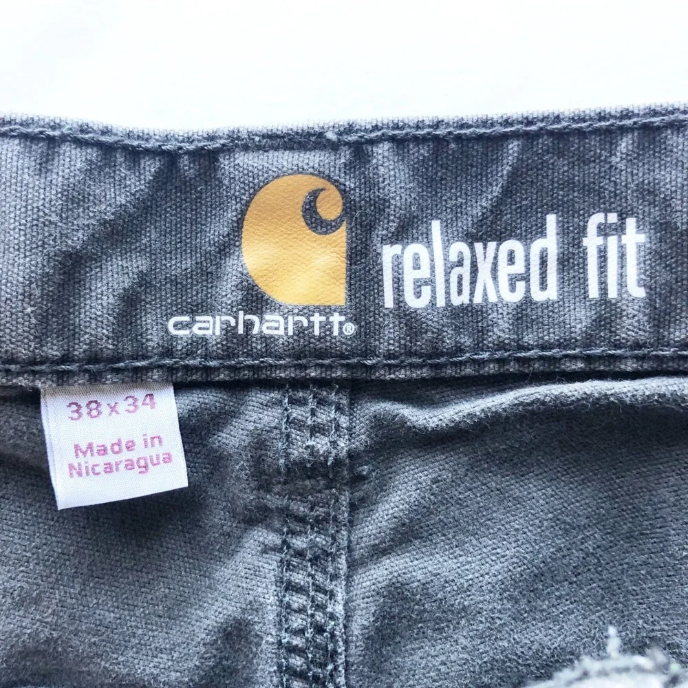 Carhartt Pants Mens 38x34 Rigby Rugged Flex Relaxed Fit Dungaree Shadow